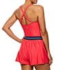 Athena Good Karma Cross Back Swim Romper, Color:Neo Red - Image 2