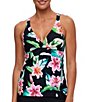 Athena Keoli Palms Lunge V-Neck Tankini Swim Top - Image 1