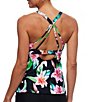 Athena Keoli Palms Lunge V-Neck Tankini Swim Top - Image 2