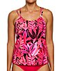 Athena Rain Forest Third Eye Scoop Neck Shirred Tankini Swim Top - Image 1