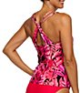 Athena Rain Forest Third Eye Scoop Neck Shirred Tankini Swim Top - Image 2