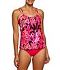 Athena Rain Forest Third Eye Scoop Neck Shirred Tankini Swim Top - Image 3