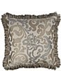 Color:Taupe Grey - Image 1 - Elegance Fringed Trim Square Pillow