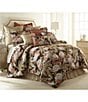 Austin Horn Classics Peacock Paradise Luxury Comforter Mini Set, Color:Chocolate/Coral - Image 2