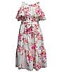 Color:Multi - Image 1 - Big Girls 7-16 Floral-Printed Flounce Bodice Fit & Flare Maxi Dress