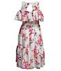 Color:Multi - Image 2 - Big Girls 7-16 Floral-Printed Flounce Bodice Fit & Flare Maxi Dress