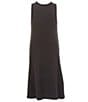 Color:Black - Image 3 - Big Girls 7-16 Plaid/Solid A-Line Dress