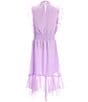 Color:Lilac - Image 2 - Big Girls 7-16 Sleeveless Clip Dot Hankey Maxi Dress