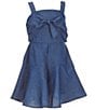 Color:Chambray - Image 1 - Big Girls 7-16 Sleeveless Knot-Front Romper