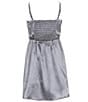 Ava & Yelly Big Girls 7-16 Sleeveless Pearl Strap Asymmetrical-Skirted Satin Babydoll Dress, Color:Grey - Image 2