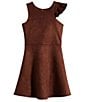 Color:Chocolate - Image 1 - Big Girls 7-16 Tech Suede Fit-And-Flare Dress