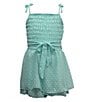 Color:Mint - Image 1 - Little Girls 4-6X Sleeveless Clip-Dot Romper