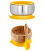 Color:Yellow - Image 1 - Baby/Toddler Sustainable Essentials Bowl/Spoon Feeding Set