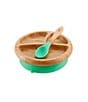 Color:Green - Image 1 - Bamboo Suction Baby Feeding Plate & Spoon