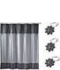 Color:Granite - Image 1 - 13-Piece Braided Medallion Shower Curtain And Hook Set