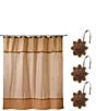 Color:Gold - Image 1 - 13-Piece Braided Medallion Shower Curtain And Hook Set