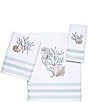 Color:White - Image 1 - Coastal Terrazzo Bath Towels