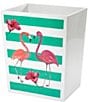 Color:White/Green - Image 1 - Flamingo Paradise Wastebasket