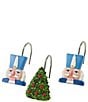 Avanti Linens Nutcracker Trellis Collection Decorative Holiday Shower Curtain Hook Set - Image 1