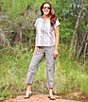 Aventura Arden Capri Side Slit Twill Pants, Color:Quarry - Image 5