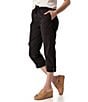 Aventura Ballard Solid Weave Flat Front Elastic Drawstring Waist Cropped Pants - Image 3