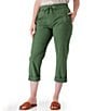 Aventura Ballard Solid Weave Flat Front Elastic Drawstring Waist Cropped Pants - Image 1