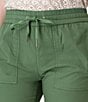 Aventura Ballard Solid Weave Flat Front Elastic Drawstring Waist Cropped Pants - Image 4