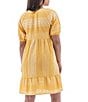 Color:Golden Cream - Image 2 - Belmont V Neckline Short Sleeve Dress
