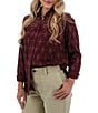 Aventura Cleo Printed Woven Point Collar Long Sleeve Button Front Shirt - Image 1