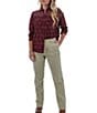 Aventura Cleo Printed Woven Point Collar Long Sleeve Button Front Shirt - Image 3