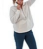 Aventura Cotton Drift Fleece Knit Stand Collar Half Zip Pullover Sweater - Image 1