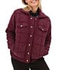 Aventura Cotton Fleece Knit Quilted Point Collar Snap Front Drift Jacket - Image 1