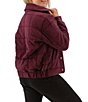 Aventura Cotton Fleece Knit Quilted Point Collar Snap Front Drift Jacket - Image 2