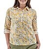 Color:Yellow - Image 1 - Devon Collared Long Sleeve Shirt