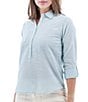 Color:Cashmere Blue - Image 3 - Devon Collared Long Sleeve Top