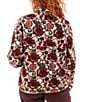 Aventura Equinox Allover Print Pile Fleece Stand Collar Snap Front Pullover, Color:Egret - Image 2