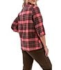 Aventura Fireside Flannel Woven Point Collar 3/4 Sleeve Button front Shirt - Image 2