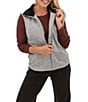 Aventura Heavenly Soft Solid Fleece Knit Collared Neck Zip Front Vest - Image 1