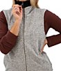 Aventura Heavenly Soft Solid Fleece Knit Collared Neck Zip Front Vest - Image 3