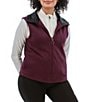 Aventura Heavenly Soft Solid Fleece Knit Collared Neck Zip Front Vest - Image 4