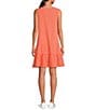 Color:Coral - Image 2 - Kelford Gauze Woven Solid V-Neck Tiered Hem Shift Dress