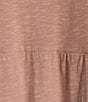 Color:Misty Rose - Image 3 - Kenley Solid Slub Knit Jersey Scoop Neck Ruched Tiered Hem Dress