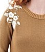 Aventura Lindley Embroidered Ribbed Neck Long Sleeve Sweater, Color:Tobacco Brown - Image 3
