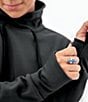 Color:Black - Image 4 - Long Sleeve Thumbholes Mock Neck Sustainable Fleece Dogwalker Top