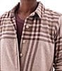 Aventura Luscious Plaid Soft Fleece Point Collar Button Front Shirt, Color:Rose - Image 4