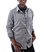Aventura Luscious Solid Soft Fleece Point Collar Button Front Shirt, Color:Ombre Blue - Image 3