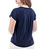 Color:Black Iris - Image 2 - Maitland V-Neck Short Sleeve Tee Shirt
