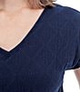Color:Black Iris - Image 4 - Maitland V-Neck Short Sleeve Tee Shirt