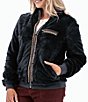 Color:Sky Captain - Image 3 - Mattia Faux Fur Zip Front Long Sleeve Jacket