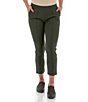 Color:Rosin - Image 1 - Roma Cropped Ponte Mid Rise Flat Front Pull-On Pants